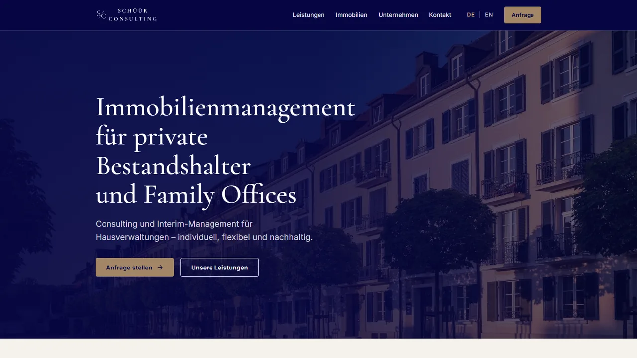 Startseite der Website von SCHÜÜR Consulting